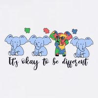 Its Okay To Be Different Funny Elephant Autism Awareness Month Sustainable Bucket Hat