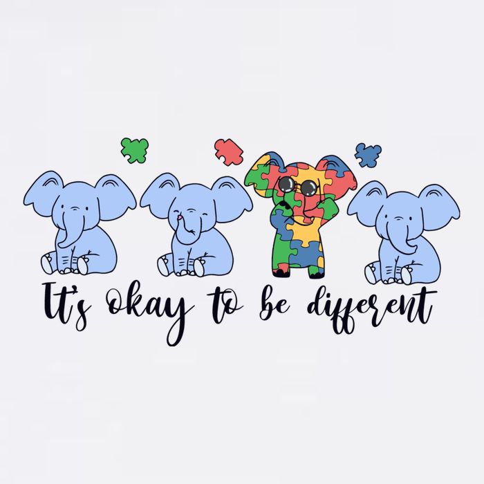 Its Okay To Be Different Funny Elephant Autism Awareness Month Sustainable Bucket Hat