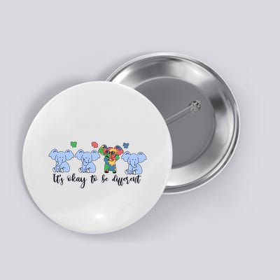 Its Okay To Be Different Funny Elephant Autism Awareness Month Button