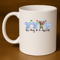 Its Okay To Be Different Funny Elephant Autism Awareness Month 11oz C Handle Ceramic Mug