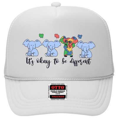 Its Okay To Be Different Funny Elephant Autism Awareness Month Trucker Hat