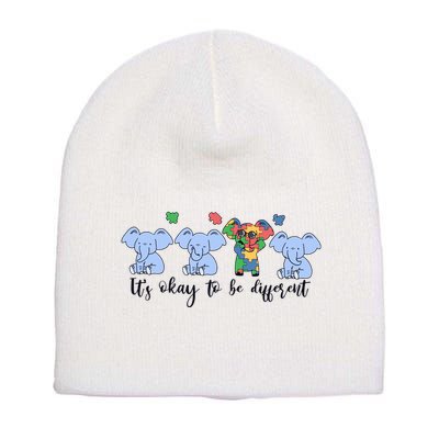 Its Okay To Be Different Funny Elephant Autism Awareness Month Short Acrylic Beanie