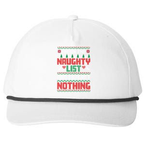 I'm On The Naughty List And I Regret Nothing Xmas Funny Cool Gift Snapback Five-Panel Rope Hat