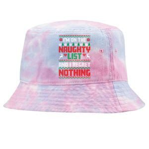 I'm On The Naughty List And I Regret Nothing Xmas Funny Cool Gift Tie-Dyed Bucket Hat