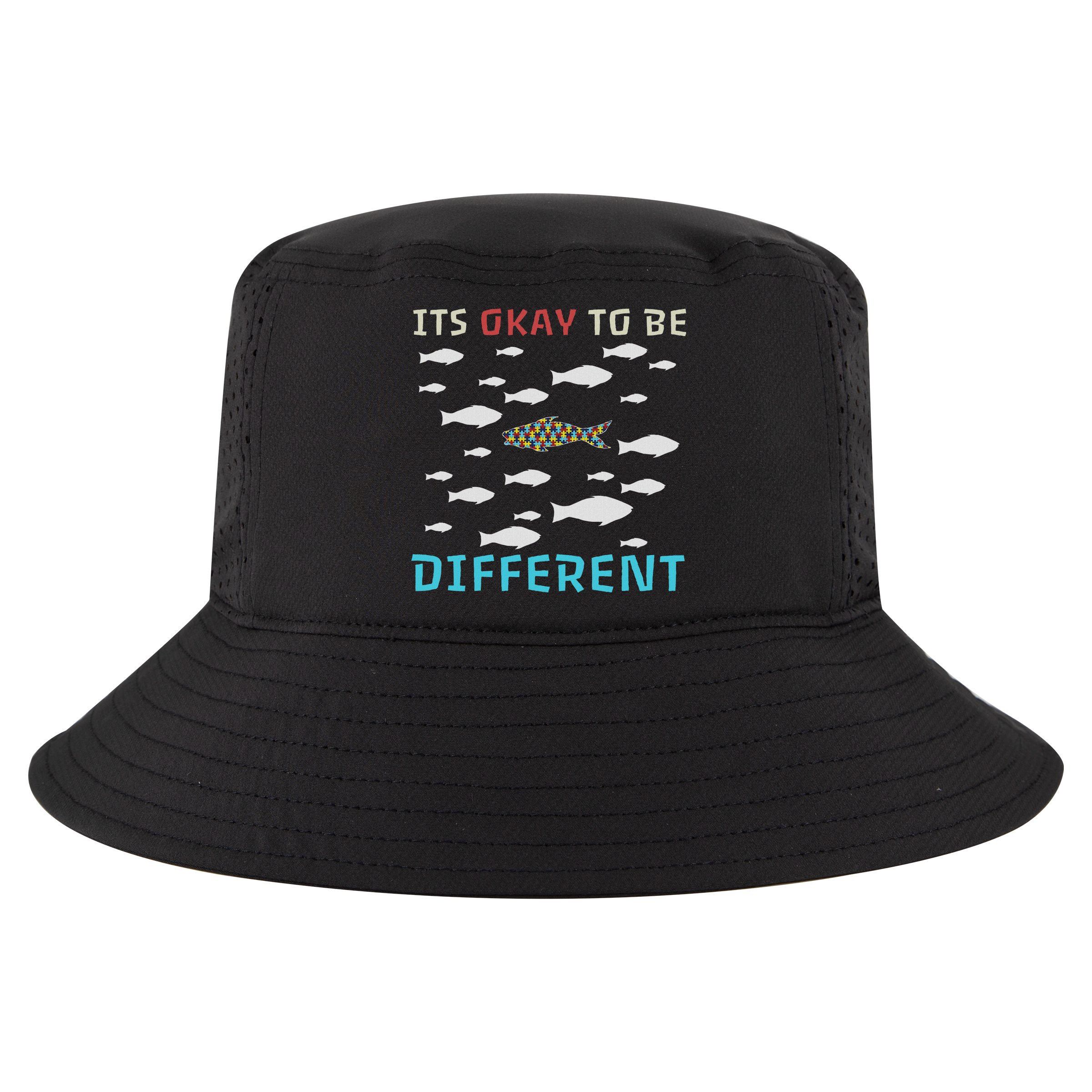 It's Okay To Be Different Fish Autism Awareness Month Cool Comfort Performance Bucket Hat