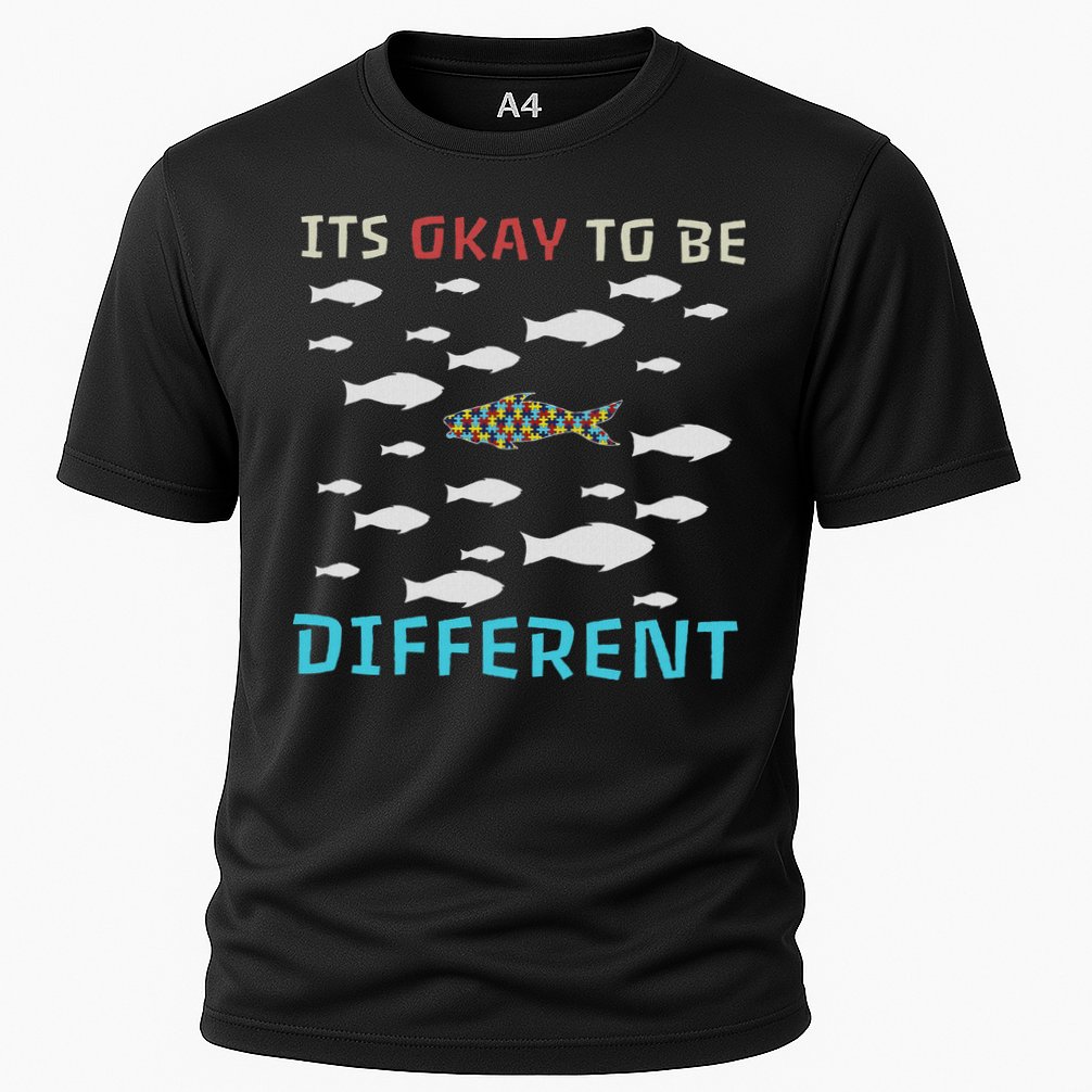 It's Okay To Be Different Fish Autism Awareness Month Cooling Performance Crew T-Shirt