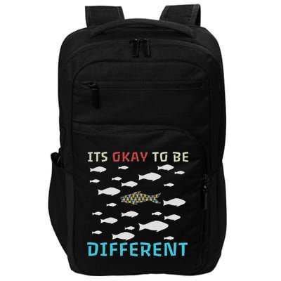 It's Okay To Be Different Fish Autism Awareness Month Impact Tech Backpack