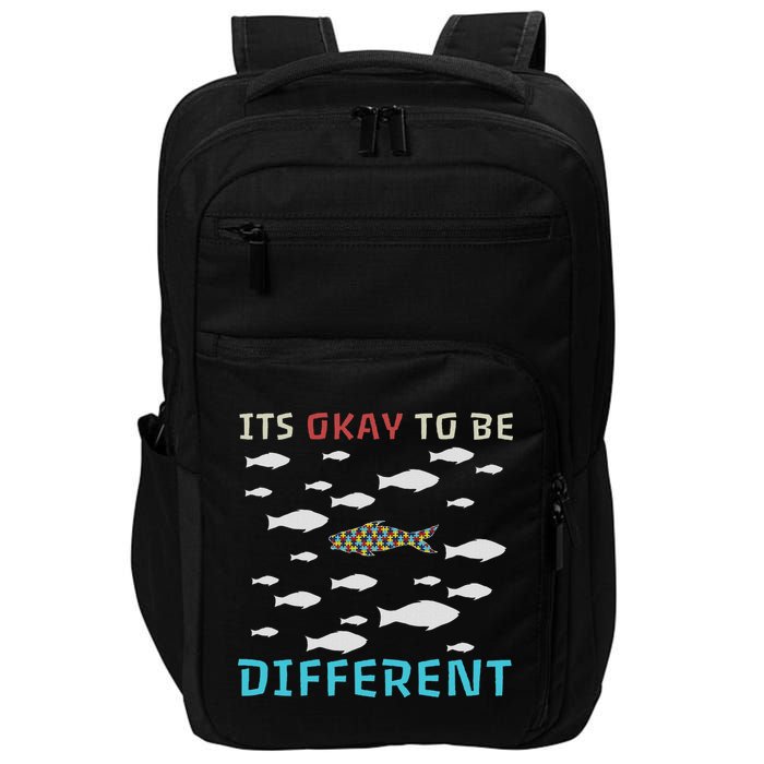 It's Okay To Be Different Fish Autism Awareness Month Impact Tech Backpack