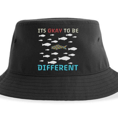 It's Okay To Be Different Fish Autism Awareness Month Sustainable Bucket Hat