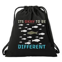It's Okay To Be Different Fish Autism Awareness Month Drawstring Bag