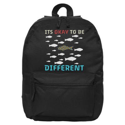 It's Okay To Be Different Fish Autism Awareness Month 16 in Basic Backpack