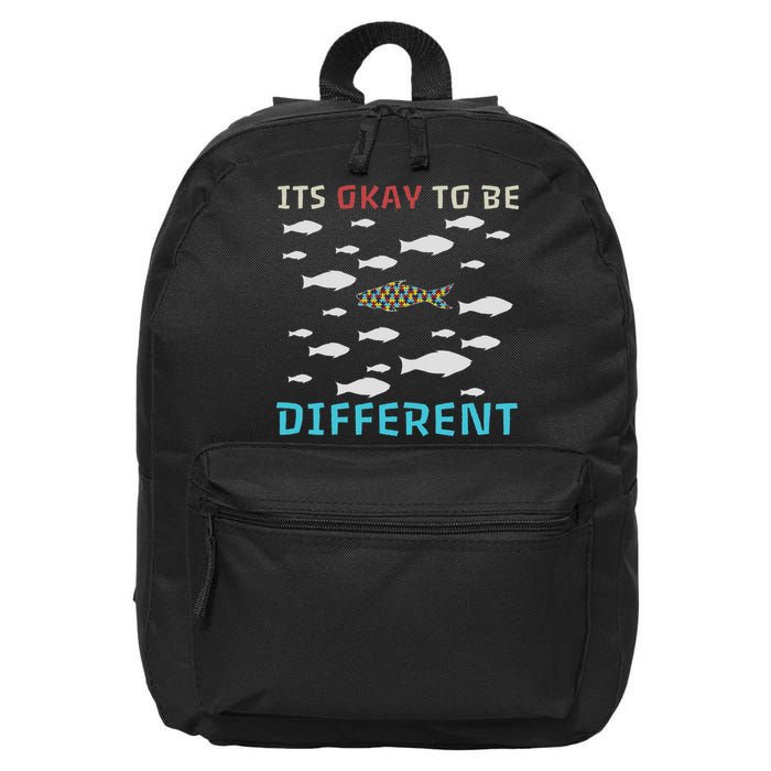It's Okay To Be Different Fish Autism Awareness Month 16 in Basic Backpack