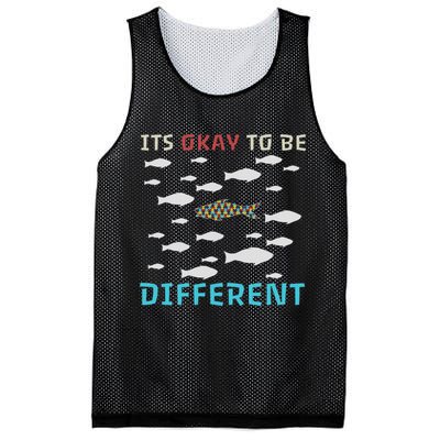 It's Okay To Be Different Fish Autism Awareness Month Mesh Reversible Basketball Jersey Tank