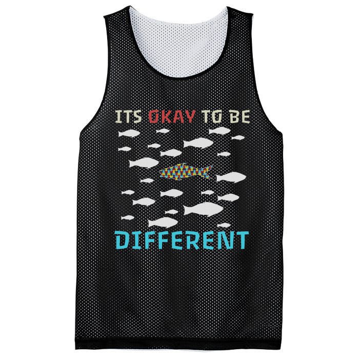 It's Okay To Be Different Fish Autism Awareness Month Mesh Reversible Basketball Jersey Tank
