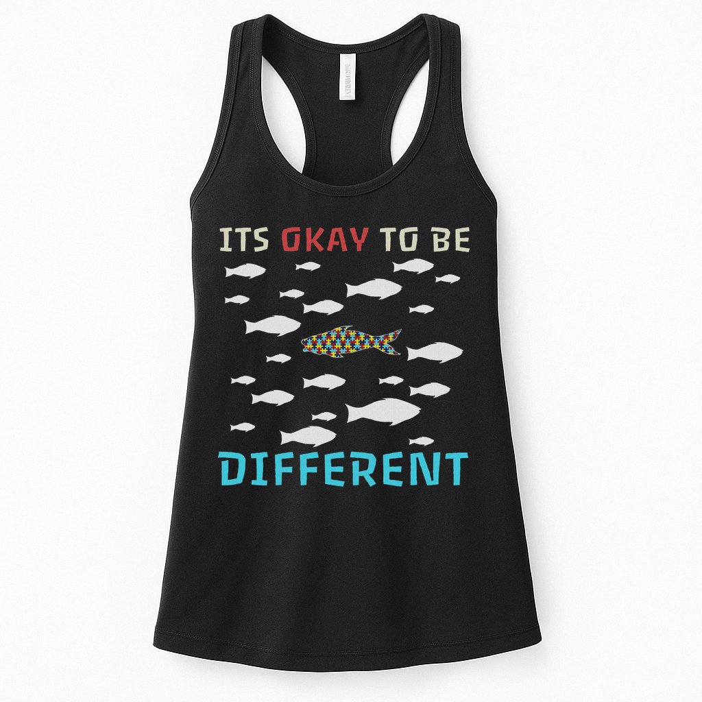 It's Okay To Be Different Fish Autism Awareness Month Womens Tank Top