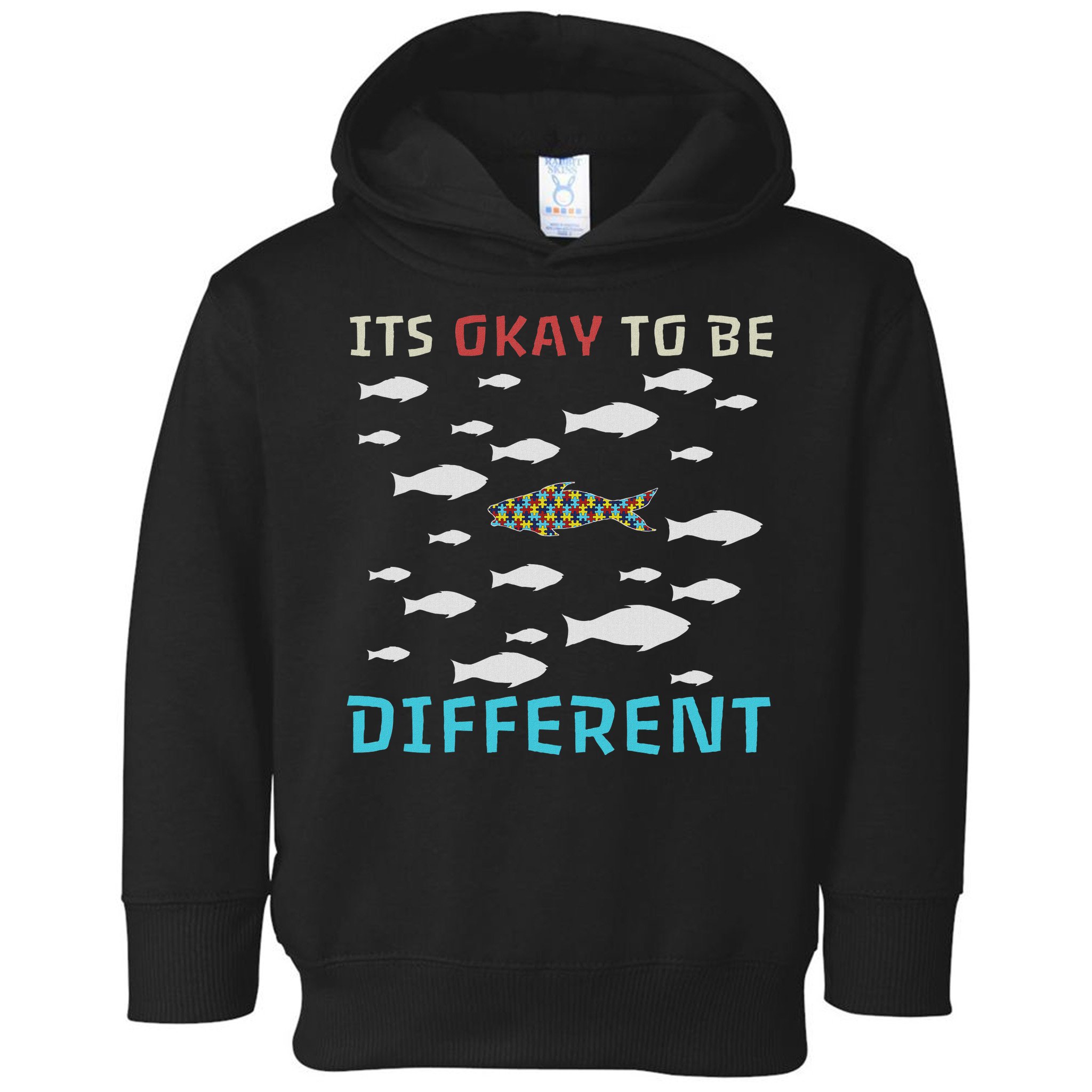 It's Okay To Be Different Fish Autism Awareness Month Toddler Hoodie