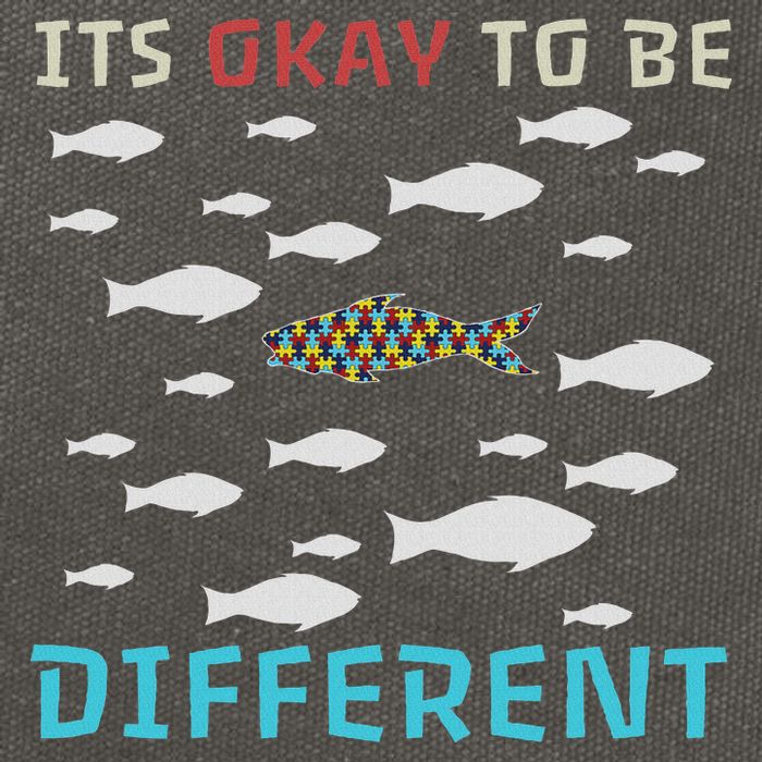 It's Okay To Be Different Fish Autism Awareness Month Cotton Canvas Backpack