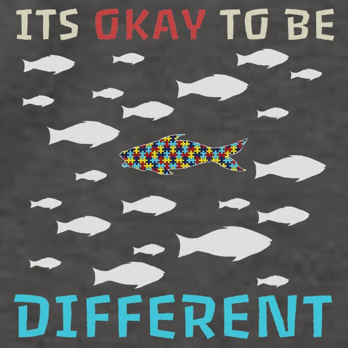 It's Okay To Be Different Fish Autism Awareness Month Vector Backpack