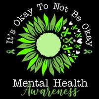 Its Okay To Not Be Okay Mental Health Awareness Sunflower Ribbon Drawstring Bag