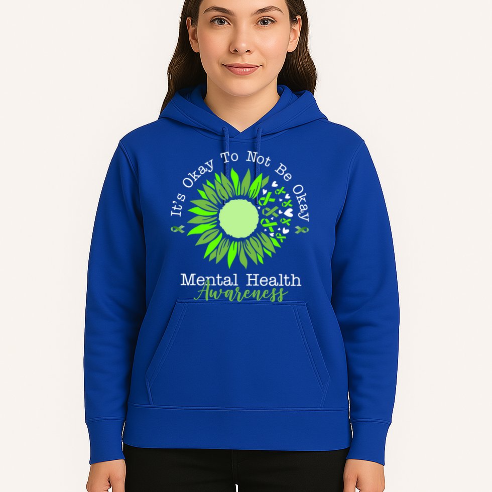 Its Okay To Not Be Okay Mental Health Awareness Sunflower Ribbon Hoodie