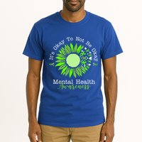 Its Okay To Not Be Okay Mental Health Awareness Sunflower Ribbon Tall T-Shirt
