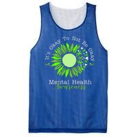 Its Okay To Not Be Okay Mental Health Awareness Sunflower Ribbon Mesh Reversible Basketball Jersey Tank