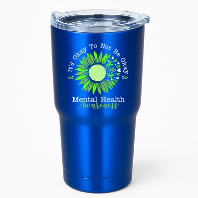 Its Okay To Not Be Okay Mental Health Awareness Sunflower Ribbon Tumbler