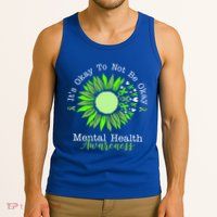 Its Okay To Not Be Okay Mental Health Awareness Sunflower Ribbon Tank Top