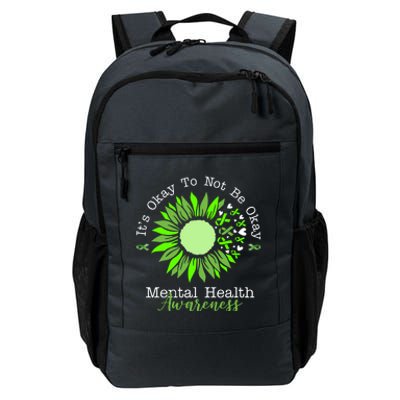 Its Okay To Not Be Okay Mental Health Awareness Sunflower Ribbon Daily Commute Backpack