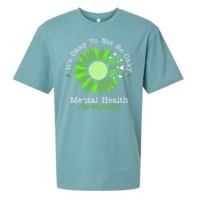 Its Okay To Not Be Okay Mental Health Awareness Sunflower Ribbon Sueded Cloud Jersey T-Shirt