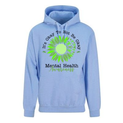 Its Okay To Not Be Okay Mental Health Awareness Sunflower Ribbon Unisex Surf Hoodie