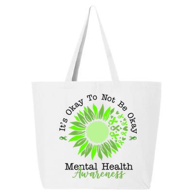 Its Okay To Not Be Okay Mental Health Awareness Sunflower Ribbon 25L Jumbo Tote