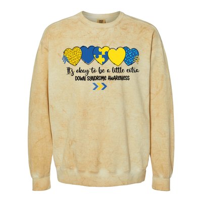 Its Okay To Be A Little Extra Png Word Down Syndrome Colorblast Crewneck Sweatshirt