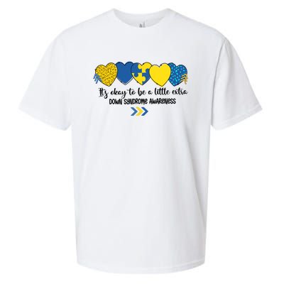 Its Okay To Be A Little Extra Png Word Down Syndrome Sueded Cloud Jersey T-Shirt