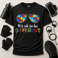 It's Ok To Be Different Sunglasses Be Kind Autism Aware Cooling Performance Crew T-Shirt