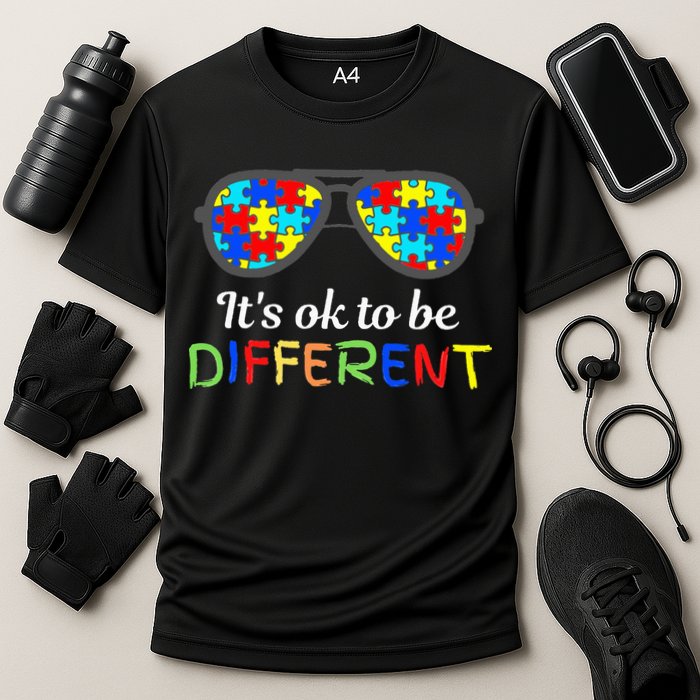 It's Ok To Be Different Sunglasses Be Kind Autism Aware Cooling Performance Crew T-Shirt