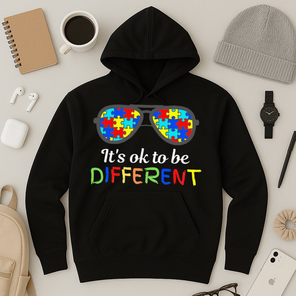 It's Ok To Be Different Sunglasses Be Kind Autism Aware Hoodie
