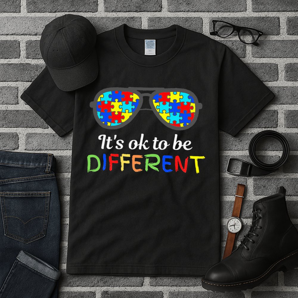 It's Ok To Be Different Sunglasses Be Kind Autism Aware Tall T-Shirt