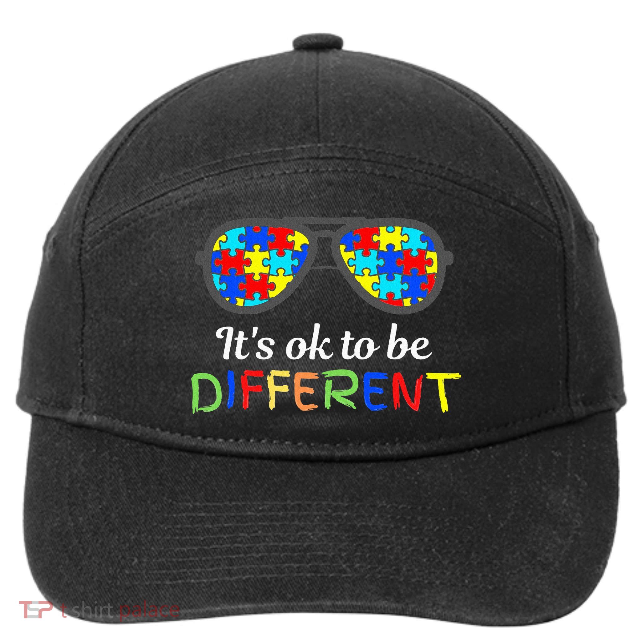 It's Ok To Be Different Sunglasses Be Kind Autism Aware 7-Panel Snapback Hat