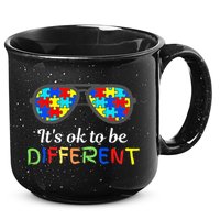 It's Ok To Be Different Sunglasses Be Kind Autism Aware 15oz Campfire Ceramic Mug