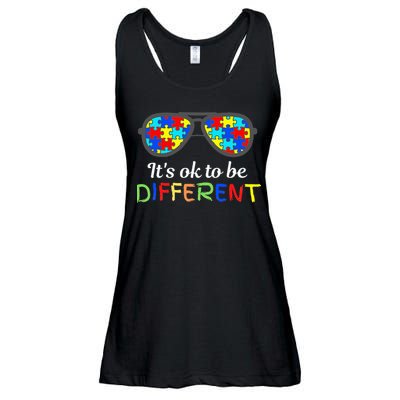 It's Ok To Be Different Sunglasses Be Kind Autism Aware Ladies Essential Flowy Tank