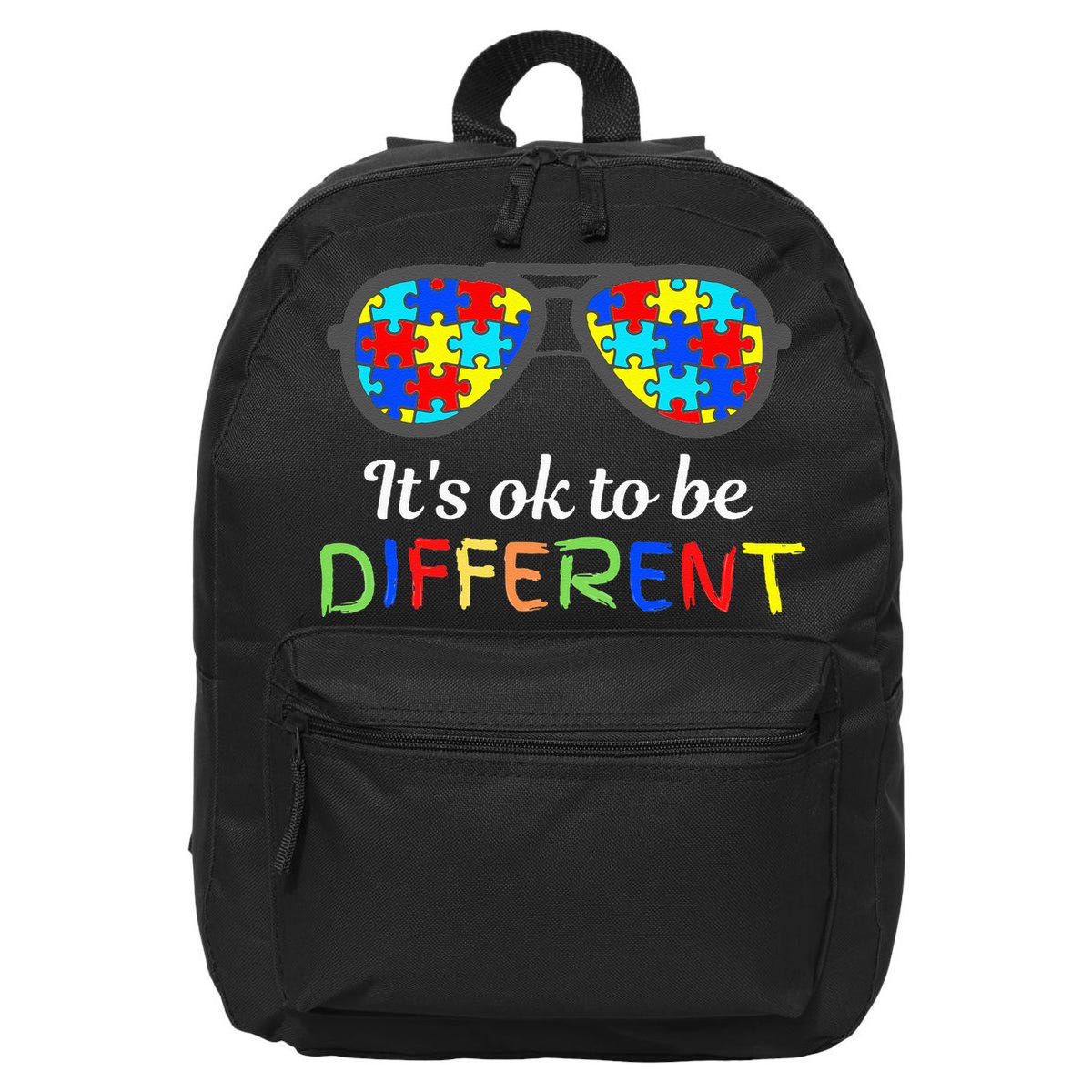 It's Ok To Be Different Sunglasses Be Kind Autism Aware 16 in Basic Backpack