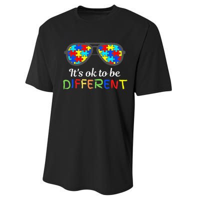 It's Ok To Be Different Sunglasses Be Kind Autism Aware Performance Sprint T-Shirt