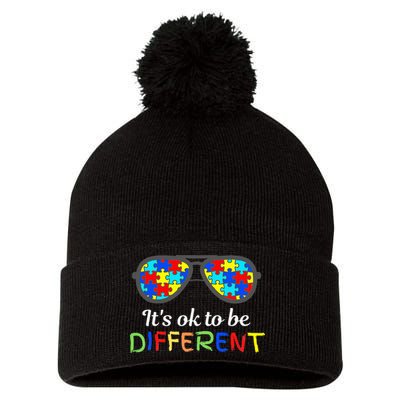 It's Ok To Be Different Sunglasses Be Kind Autism Aware Pom Pom 12in Knit Beanie