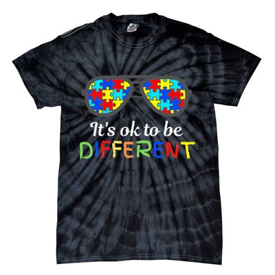 It's Ok To Be Different Sunglasses Be Kind Autism Aware Tie-Dye T-Shirt