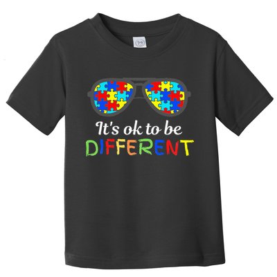 It's Ok To Be Different Sunglasses Be Kind Autism Aware Toddler T-Shirt