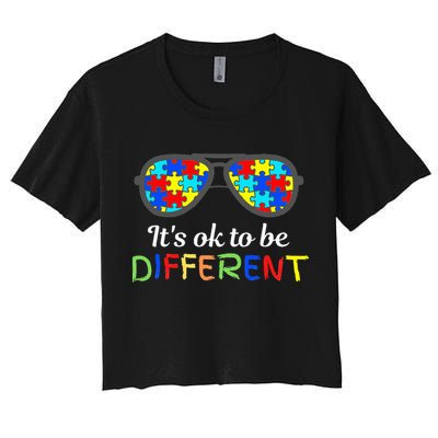 It's Ok To Be Different Sunglasses Be Kind Autism Aware Crop Top