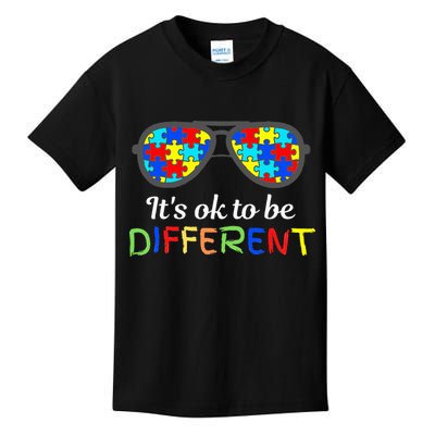 It's Ok To Be Different Sunglasses Be Kind Autism Aware Kids T-Shirt