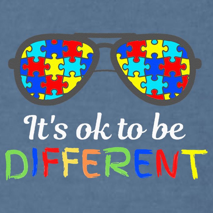 It's Ok To Be Different Sunglasses Be Kind Autism Aware Garment-Dyed Sweatshirt