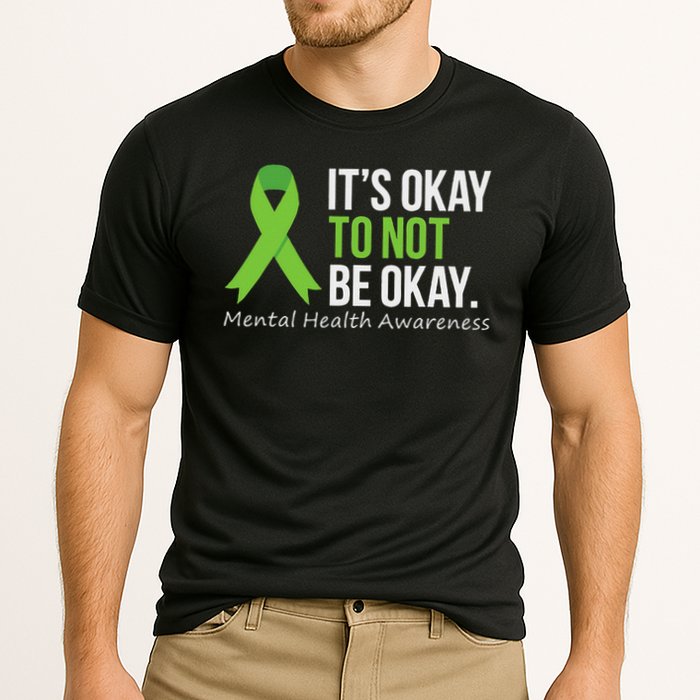 Its Okay To Not Be Okay Mental Health Awareness Ribbon Cooling Performance Crew T-Shirt